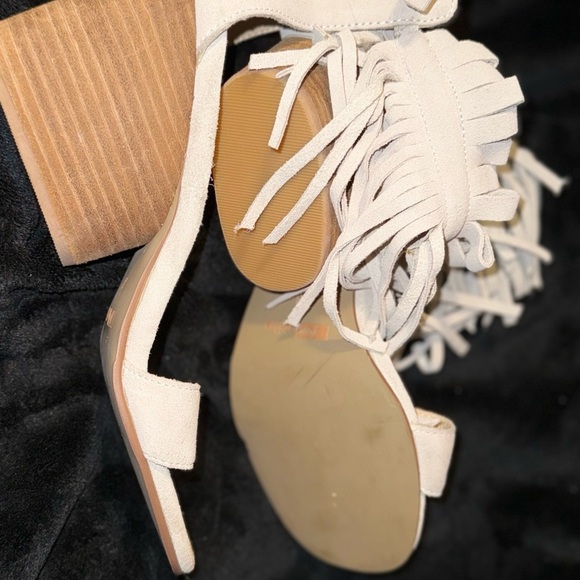 Matiko Cream High Heel Ruffled Sandals - Picture 6 of 9